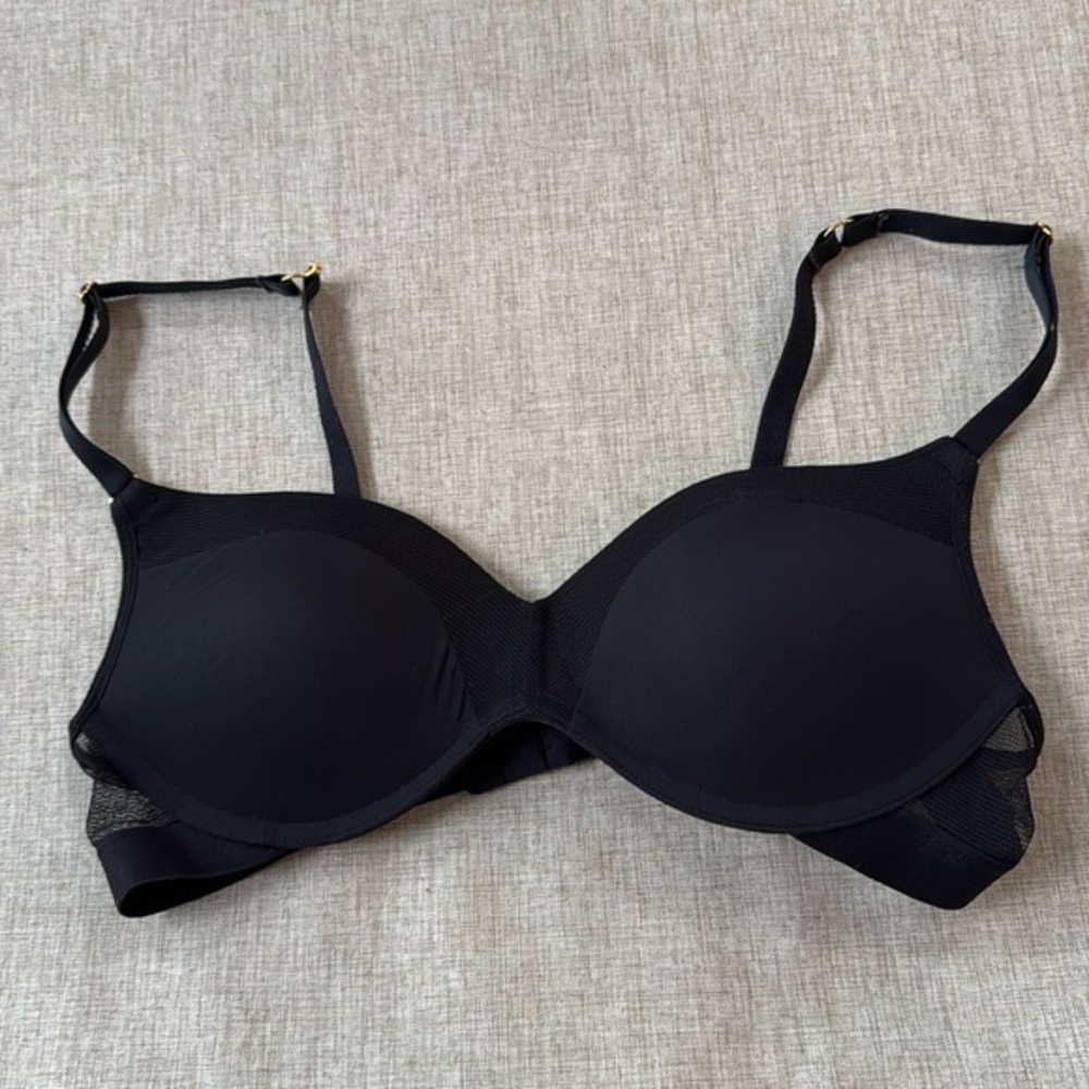 LIVELY The Mesh Trim No-wire wireless Bra In Jet Black 36A